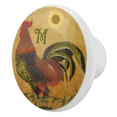 Trots Land Rooster Monogram Lade Keramische Knop (Rechts)