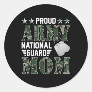 Trots leger Nationale Garde Moeder Militaire Famil Ronde Sticker