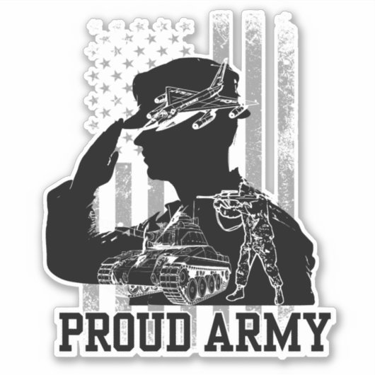Trots leger sticker (Voorkant)
