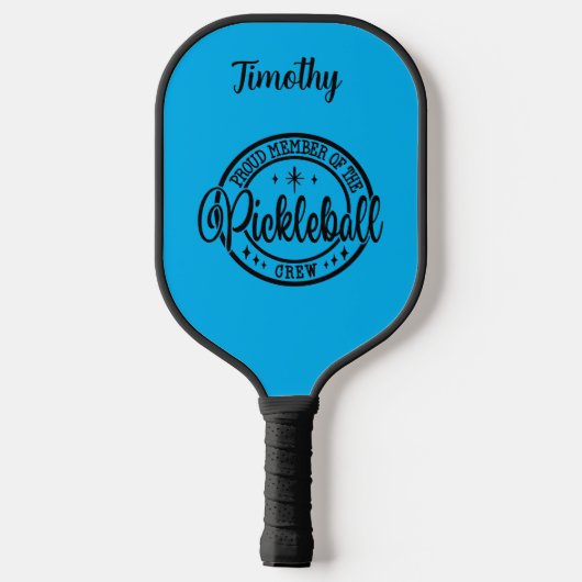 Trots lid van de bewerkbare naam Pickleball Crew Paddle (Achterkant)