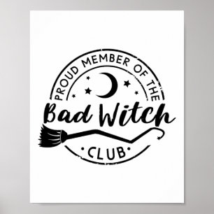 Trots lid van de Byd Witch Club Funny Halloween Poster