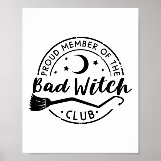 Trots lid van de Byd Witch Club Funny Halloween Poster (Voorkant)