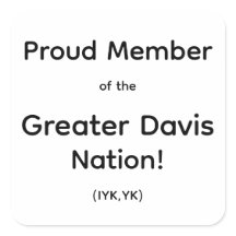 Trots lid van de Greater Davis Nation sticker