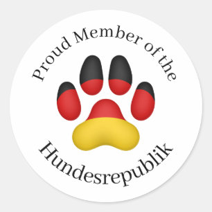 Trots lid van de Honderdrepublieken Duitse hond Ronde Sticker