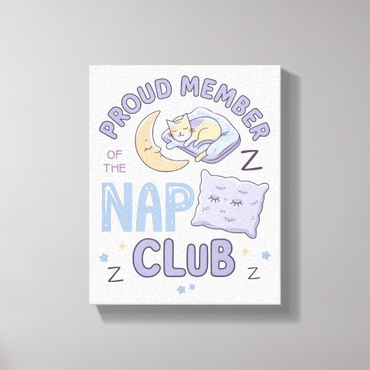 "Trots lid van de Nap Club" - Gezellig & Fun Canvas Afdruk (Voorkant)