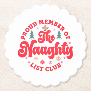 Trots lid van de Naughty List Club Christmas Kartonnen Onderzetters