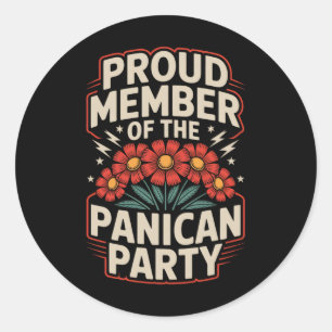 Trots lid van de Panicaanse Partij Floral Anti Tru Ronde Sticker