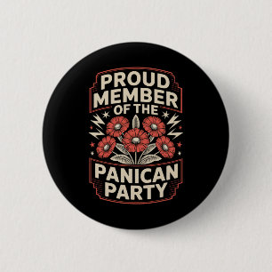 Trots lid van de Panicaanse Partij protesteert teg Ronde Button 5,7 Cm