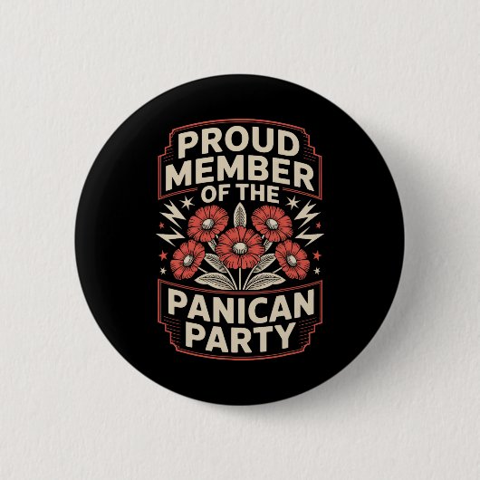 Trots lid van de Panicaanse Partij protesteert teg Ronde Button 5,7 Cm (Voorkant)