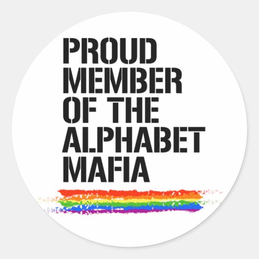 TROTS LID VAN HET ALPHABET MAFFIA T-SHIRT RONDE STICKER (Voorkant)