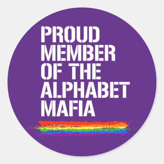 TROTS LID VAN HET ALPHABET MAFFIA T-SHIRT RONDE STICKER (Voorkant)