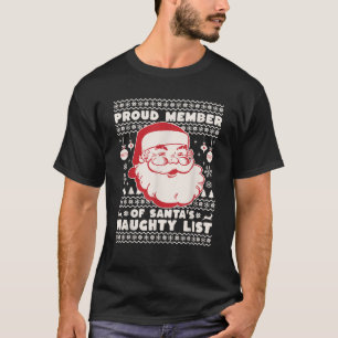 Trots lid van Santa's Naughty List Ugly Christmas T-shirt