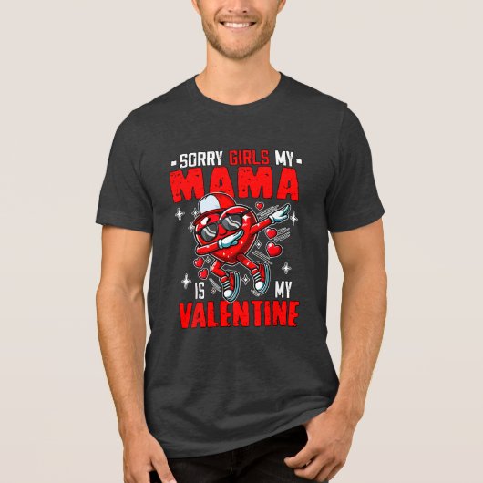 Trots mijn moeder is mijn Valentijnsdag die het ha Tri-Blend Shirt (Voorkant)
