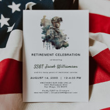 Trots Militair Silhouet Pensioen Uitnodiging