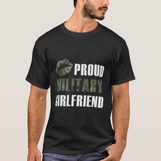 Trots militair Vriendin soldaat Vriendin T-shirt (Voorkant)