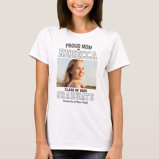Trots Moeder Foto Afgestudeerde Ouder Custom T-shirt (Voorkant)