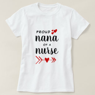 Trots Nana van een verpleegster Red Hearts T-shirt