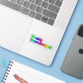 Trots Neurodiverent Rainbow Neurodiversity Sticker (Laptop met iPhone)