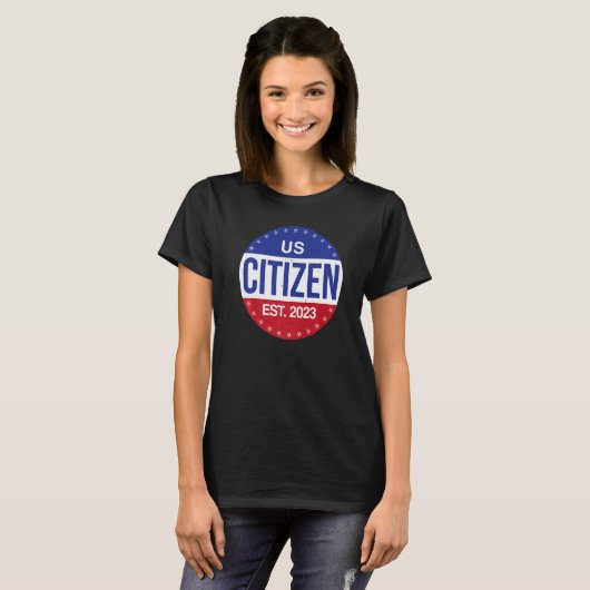 Trots nieuw Amerikaans staatsburgerschap EST 2023 T-shirt (Voorkant volledig)