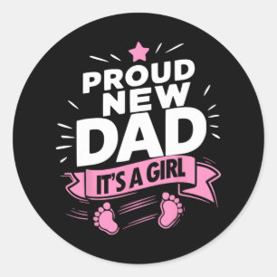 Trots Nieuw Binnenkort Papa Meisje Shirt Nieuwe Pa Ronde Sticker
