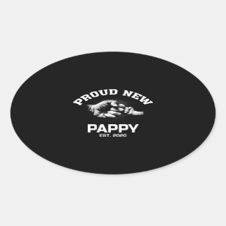 Trots nieuw Pappy EST 2020 cadeau voor papa opa Ovale Sticker