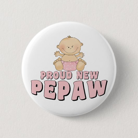 TROTS NIEUWE Pepaw Jongen Ronde Button 5,7 Cm (Voorkant)