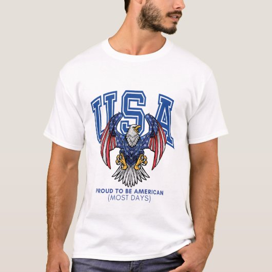 Trots om Amerikaan te zijn (de meeste dagen) T-shirt (Voorkant)