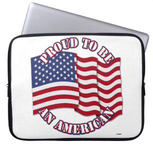 trots om Amerikaan te zijn met Amerikaanse vlag Laptop Sleeve