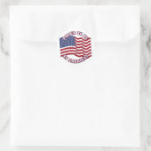 trots om Amerikaan te zijn met Amerikaanse vlag Ronde Sticker (Tas)
