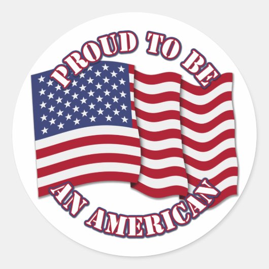 trots om Amerikaan te zijn met Amerikaanse vlag Ronde Sticker (Voorkant)