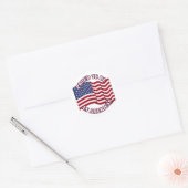 trots om Amerikaan te zijn met Amerikaanse vlag Ronde Sticker (Envelop)