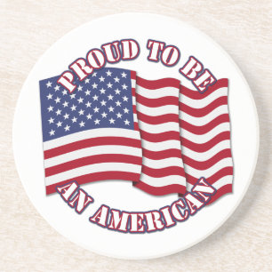 trots om Amerikaan te zijn met Amerikaanse vlag Zandsteen Onderzetter