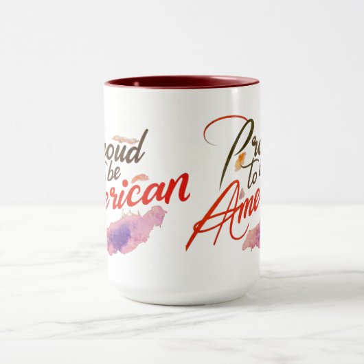 "Trots om Amerikaan te zijn. Mok (Midden)