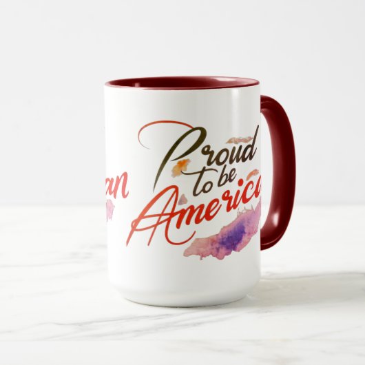 "Trots om Amerikaan te zijn. Mok (Voorkant rechts)