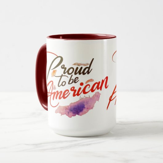 "Trots om Amerikaan te zijn. Mok (Voorkant links)