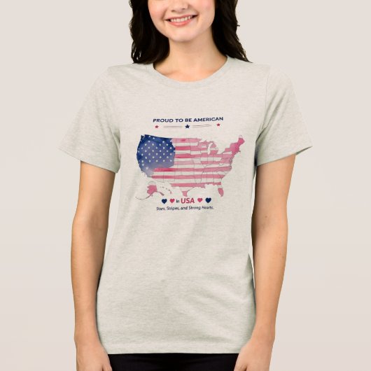 Trots om Amerikaans Bella+Canvas Vrouwen te zijn Tri-Blend Shirt (Voorkant)