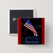 trots om Amerikaans te zijn Vierkante Button 5,1 Cm (Voorkant /achterkant)