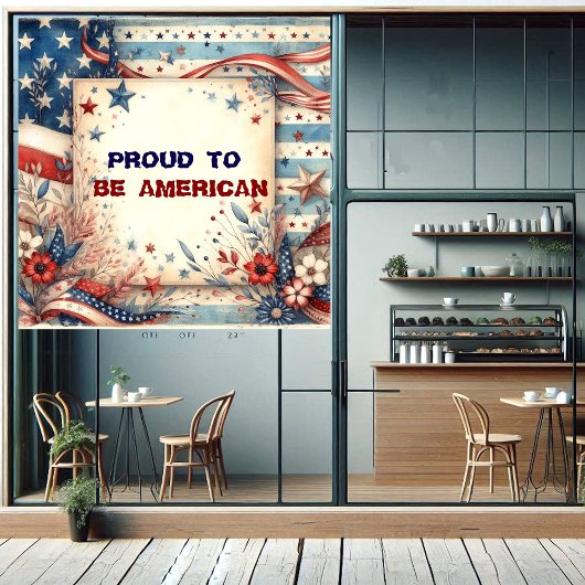 Trots om de Amerikaanse Onafhankelijkheidsdag Shab Raamsticker