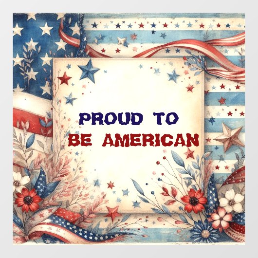 Trots om de Amerikaanse Onafhankelijkheidsdag Shab Raamsticker (Vel)