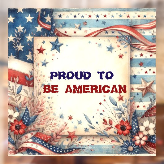 Trots om de Amerikaanse Onafhankelijkheidsdag Shab Raamsticker (Vel 2)