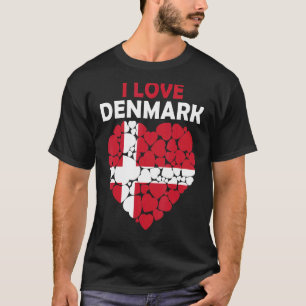 trots om Deens te zijn Ik hou van Denemarken vlag T-shirt