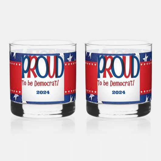Trots om Democraat te zijn Whisky Glas (Voorkant)