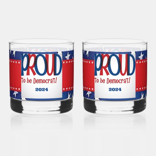 Trots om Democraat te zijn Whisky Glas (Achterkant)