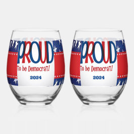 Trots om Democraat te zijn Wijnglas Zonder Voet