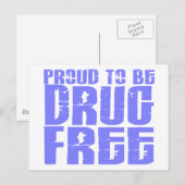 Trots om Drug Vrije Lichtblauwe 2 te zijn Briefkaart (Voorkant / Achterkant)