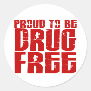 Trots om drugsvrij te zijn 2 ronde sticker