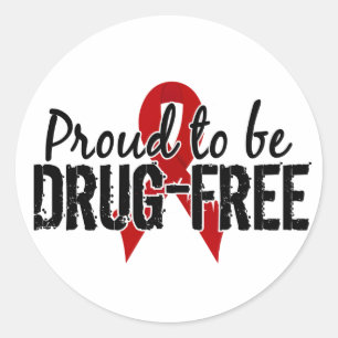 Trots om drugsvrij te zijn ronde sticker