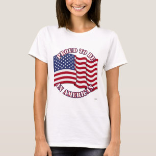 Trots om een Amerikaan met de Vlag van de V.S. te T-shirt