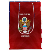 "Trots om een Amerikaan te zijn," rood, wit en bla Medium Cadeauzakje (Achterkant)