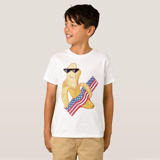 Trots om een Amerikaanse 4 juli Banana Meme te zij T-shirt (Voorkant volledig)